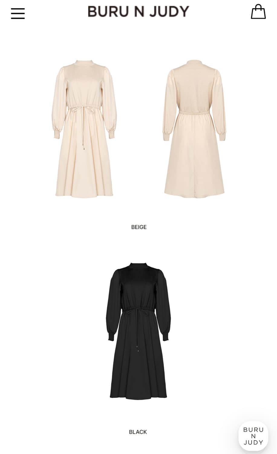 부루앤쥬디 24년 롱 블랙 원피스 상품이미지2