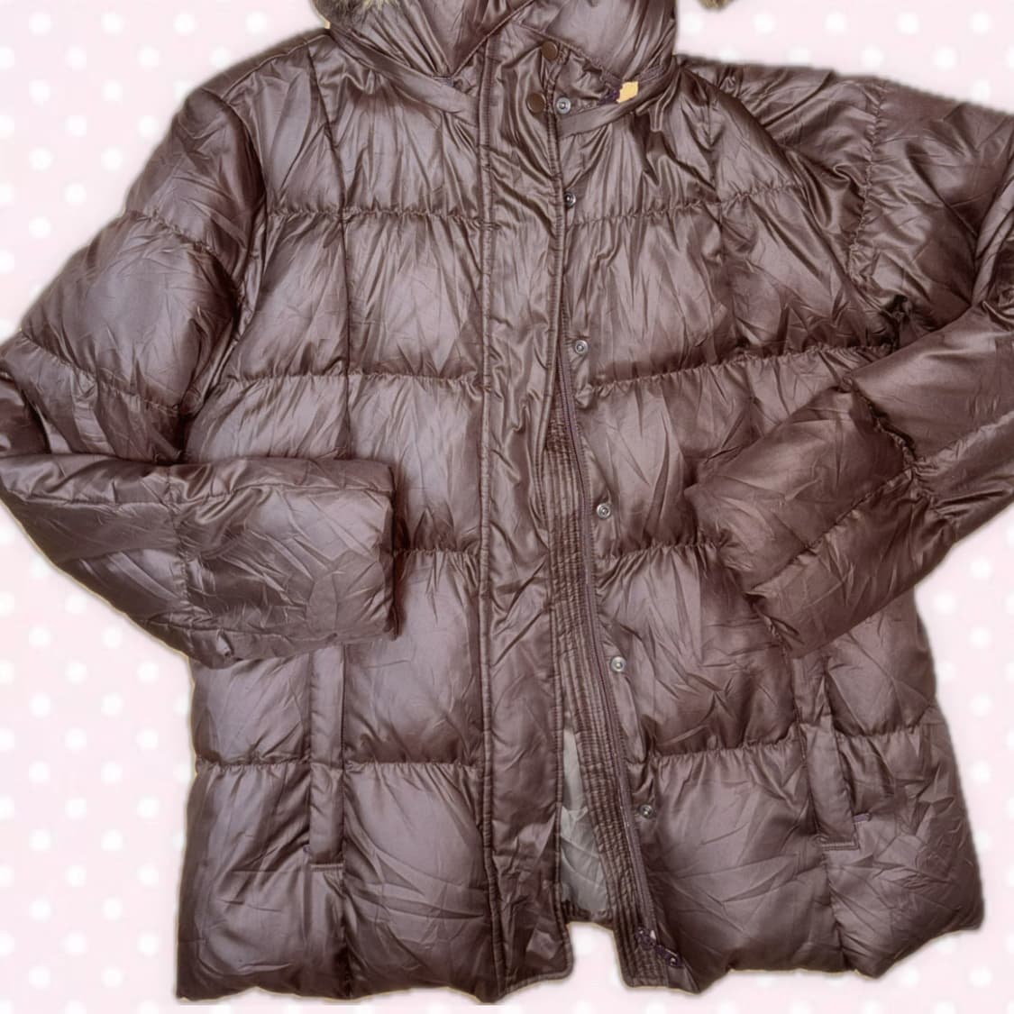 초코맛 모리걸 데일리 브라운 야상 퍼 후드 패딩 아우터 상품이미지2