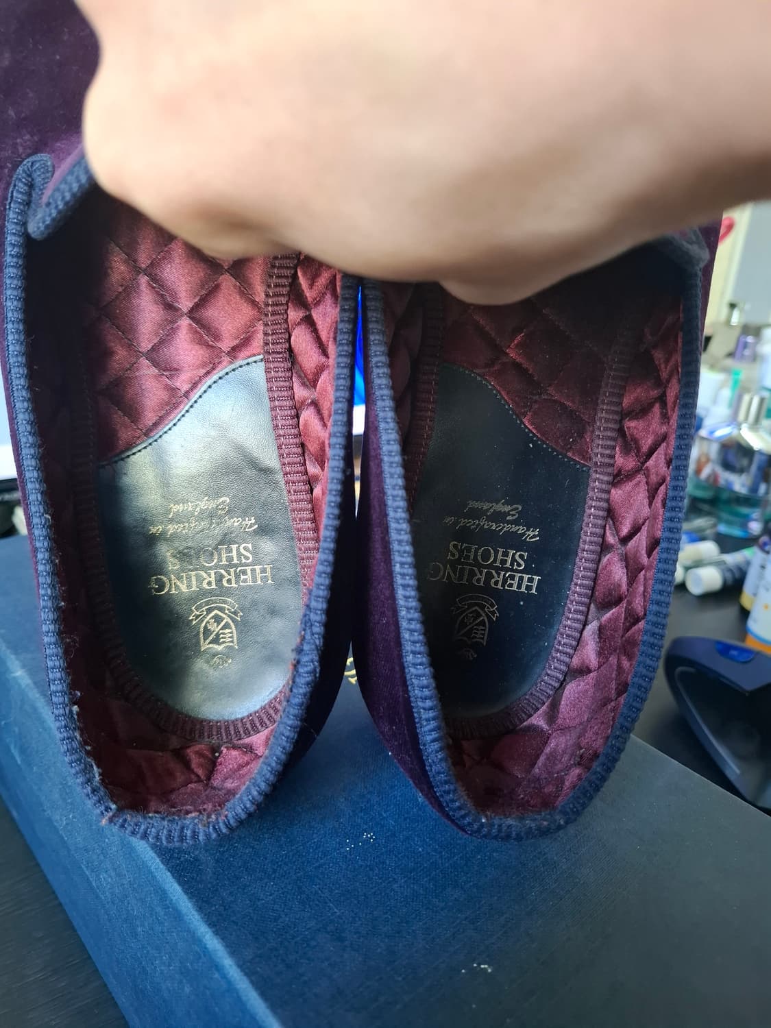 헤링슈즈 모나크 퍼플 벨벳 슬리퍼 (UK 9.5) 상품이미지6