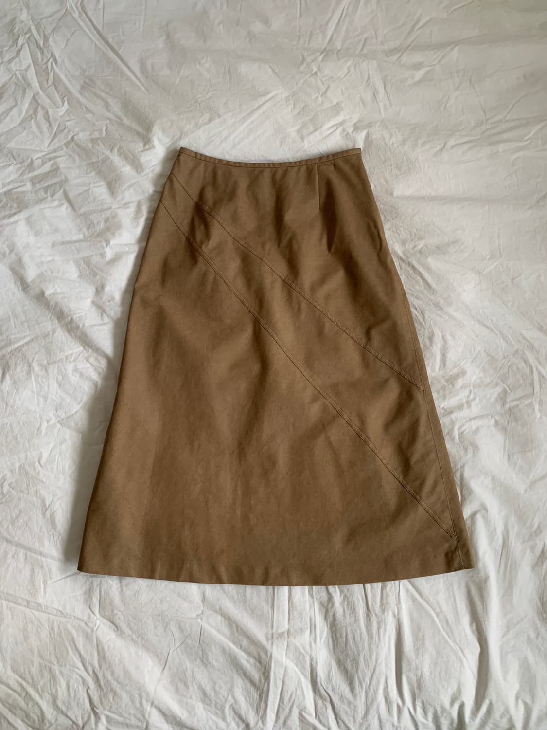 카멜 스웨이드 스커트 상품이미지1