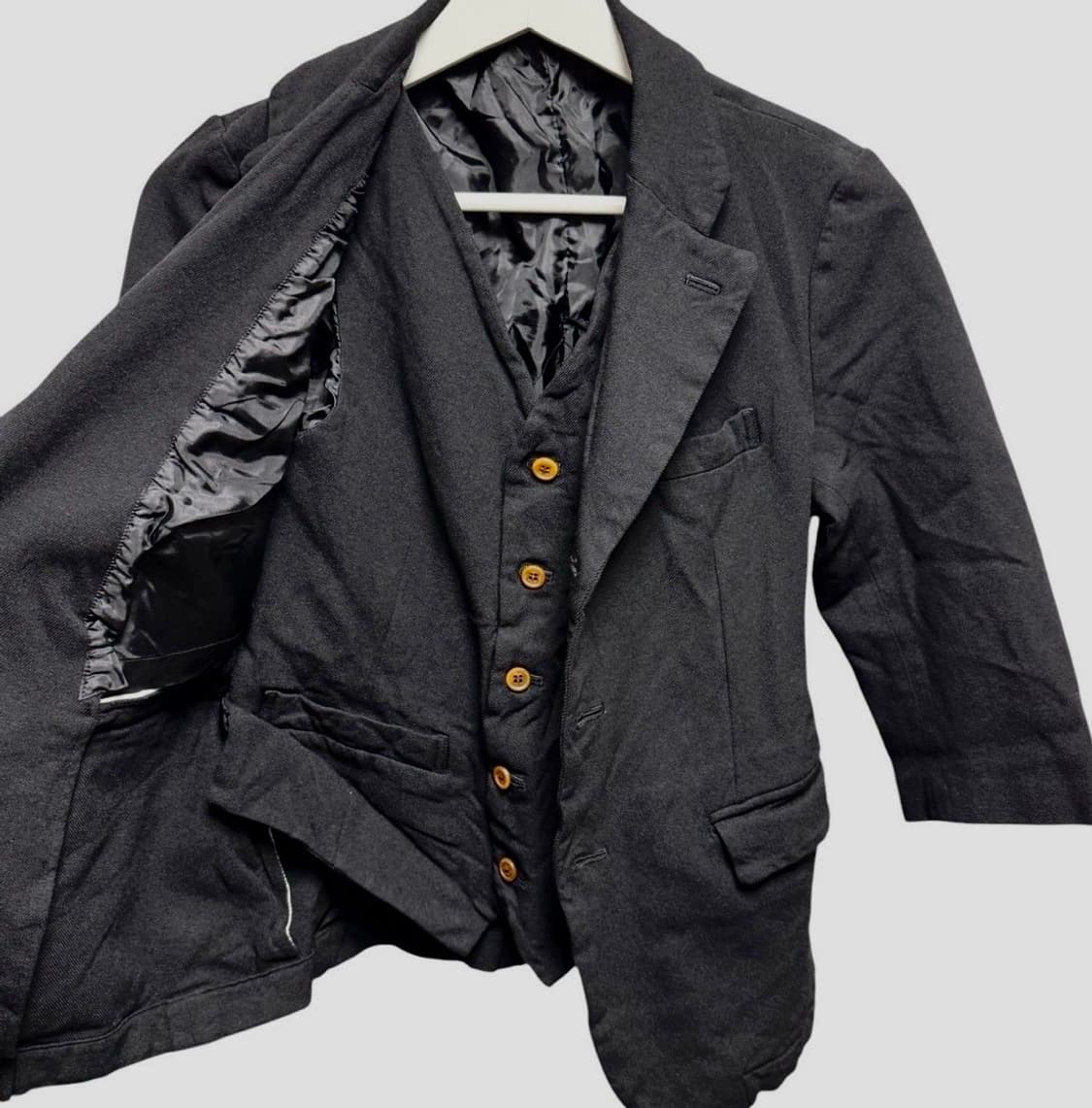 꼼데가르송 폴리 축융 7부 레이어드 자켓 상품이미지1