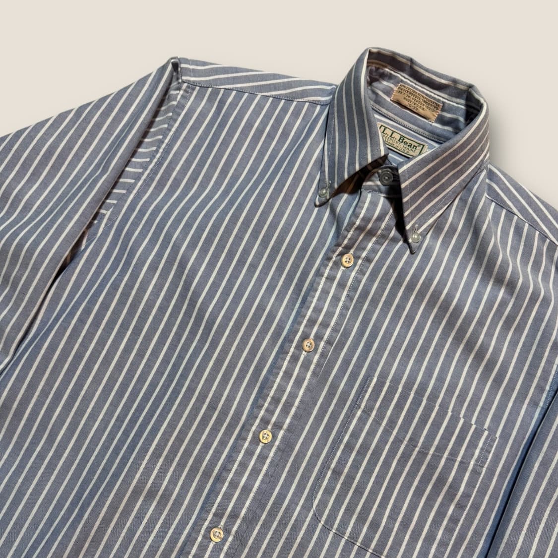 90s USA L.L.Bean 옥스포드 스트라이프 셔츠 M 상품이미지3
