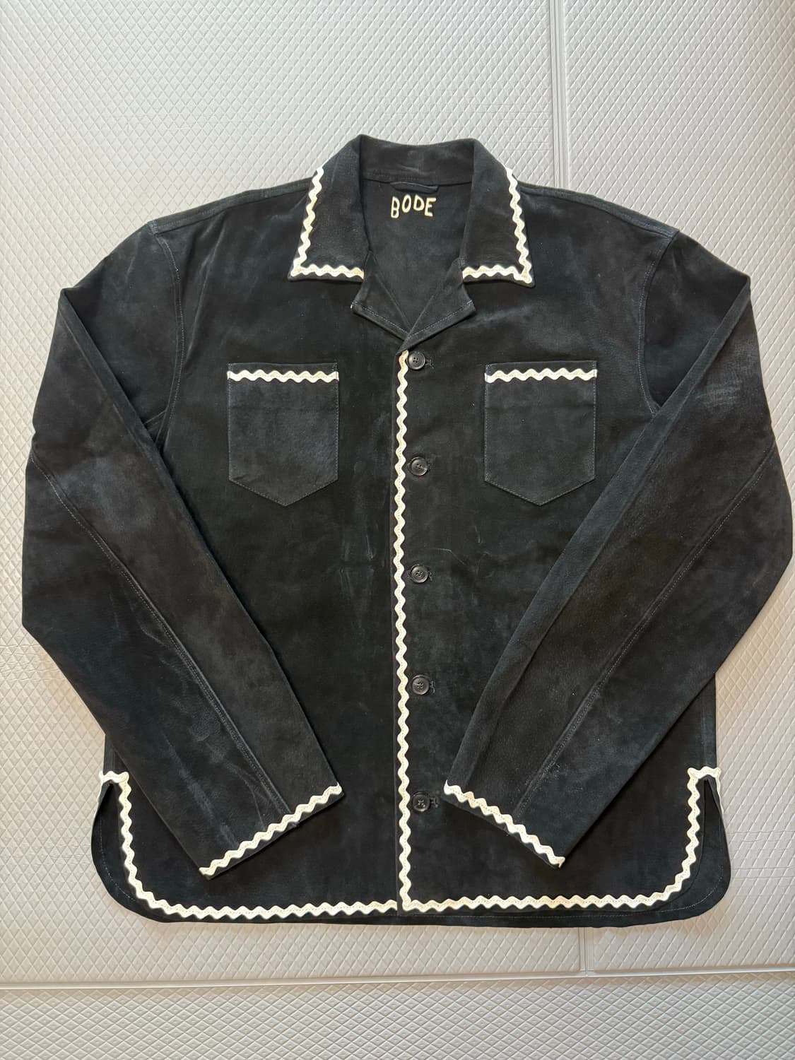 (L/XL) BODE 보디 Rick Rack 100% 스웨이드 자켓 상품이미지1