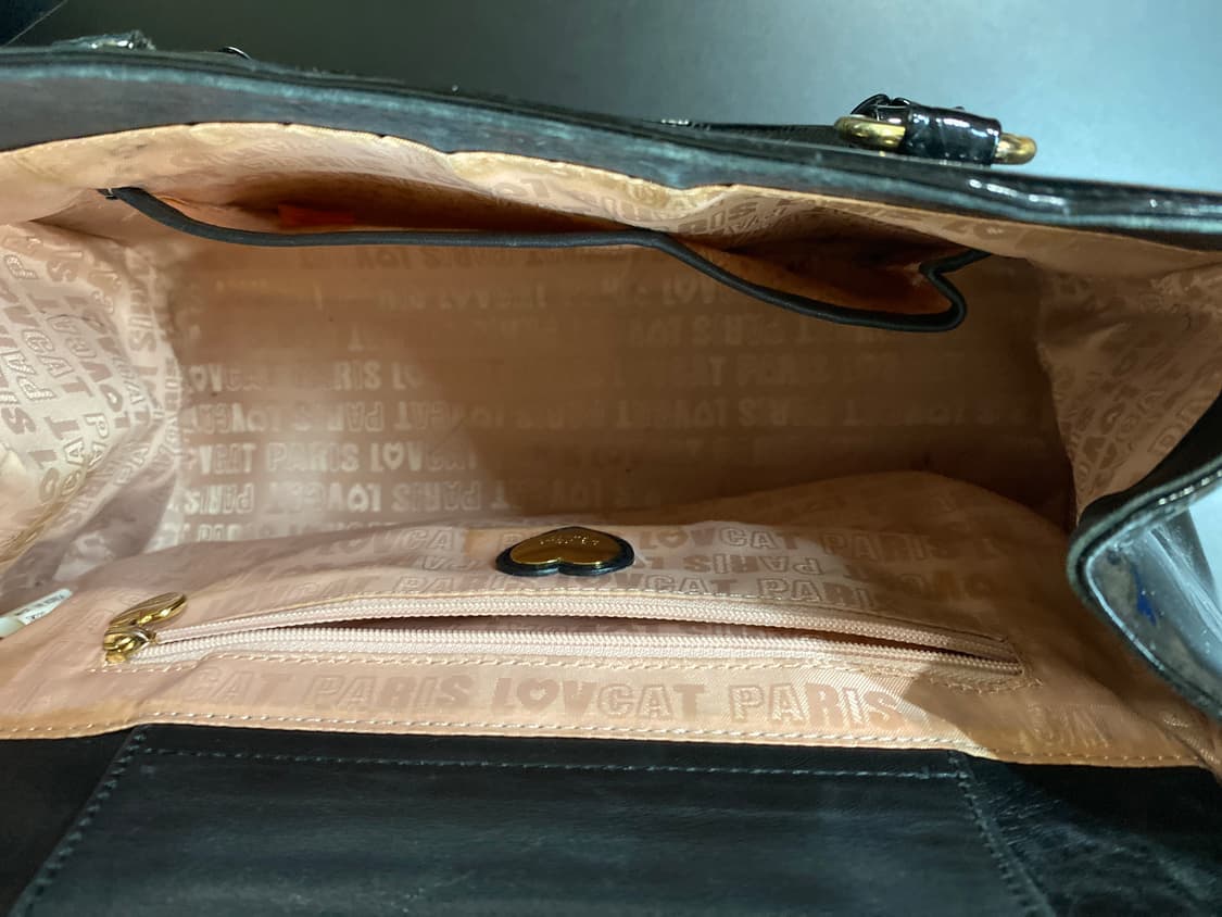 러브캣 하트 엠보 블랙 토트백 상품이미지6