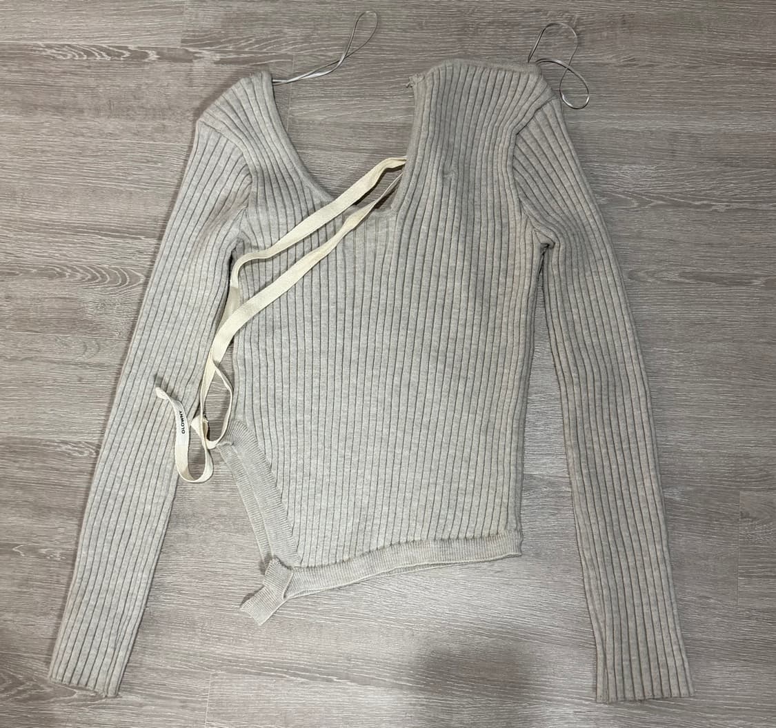 글로니 ASYMMETRICAL 니트 탑 오트밀 상품이미지3