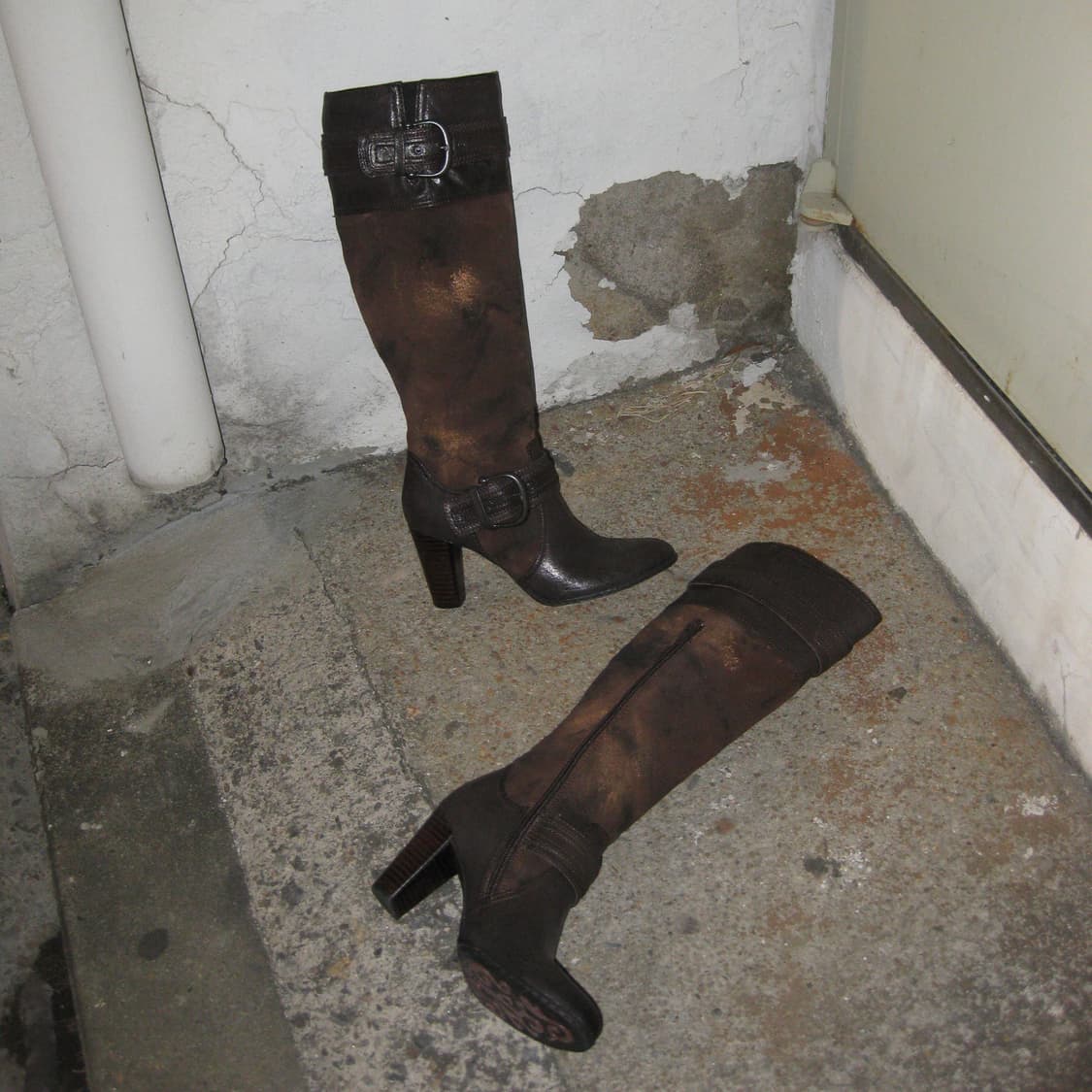 가죽 워터컬러 웨스턴 본 크라운 부츠 상품이미지1