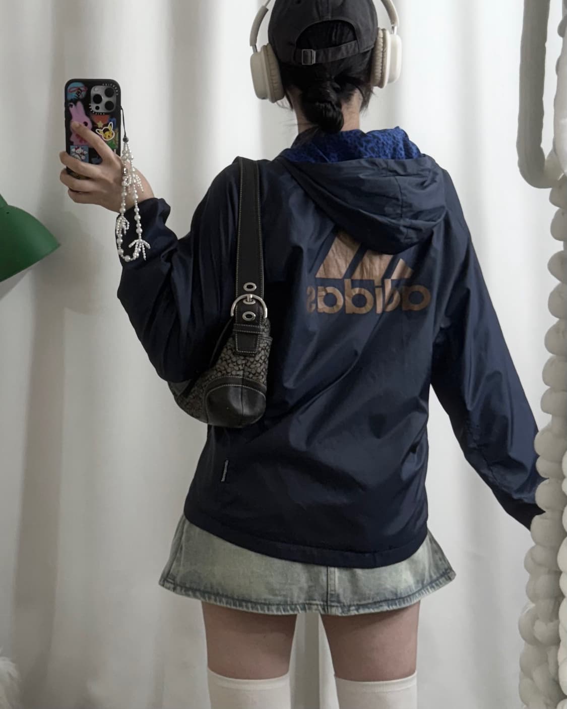 아디다스 네이비 & 레오파드 후드 바람막이 상품이미지4
