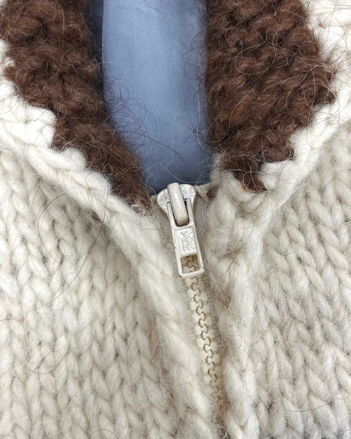 90s 빈티지 핸드메이드 헤비울 코위찬 니트 집업 자켓 상품이미지6