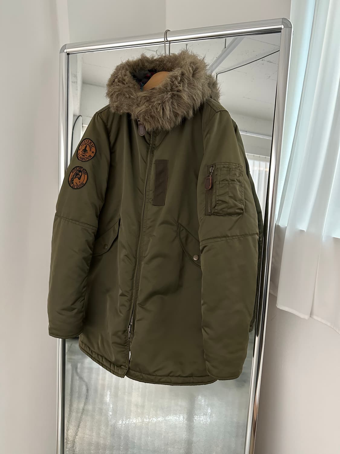 히스테릭글래머 N-3B 퍼 트리밍 프리마로프트 자켓 항공 점퍼 패딩 파카 상품이미지1