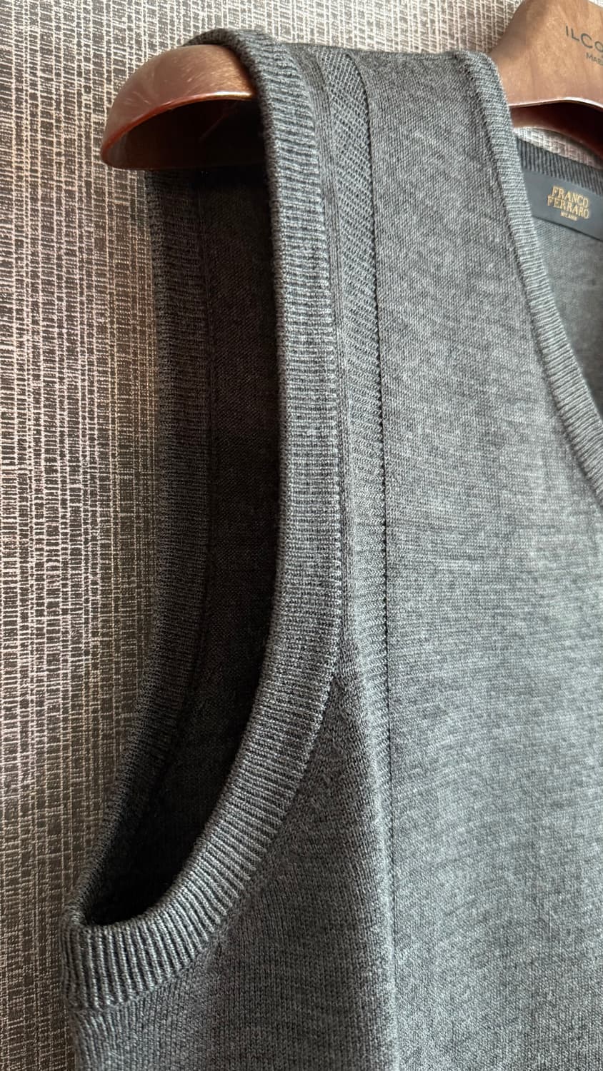 프랑코페라로 울 블렌드 브이넥 그레이 니트 조끼 울혼방 베스트 100 상품이미지3