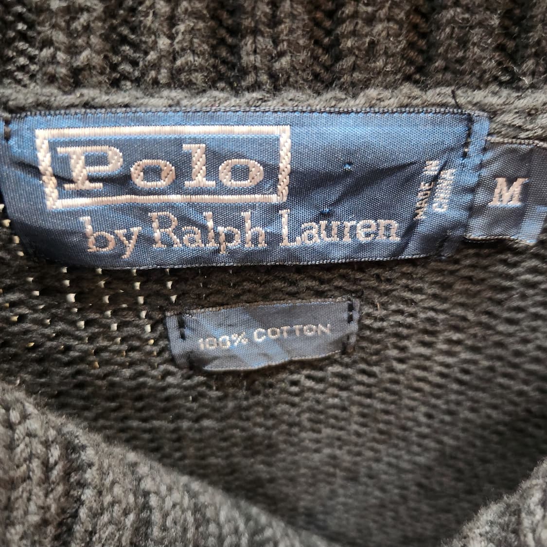 폴로랄프로렌 화이트포니 코튼 숄카라 니트M(L) 상품이미지5