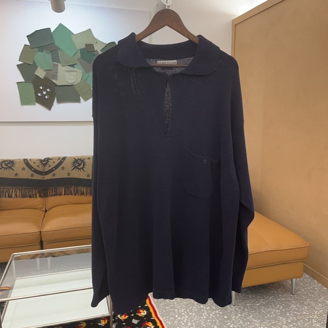 스톤아일랜드 정품 와펜 오버핏 코튼 니트 스웨터 100 C06397 상품이미지3