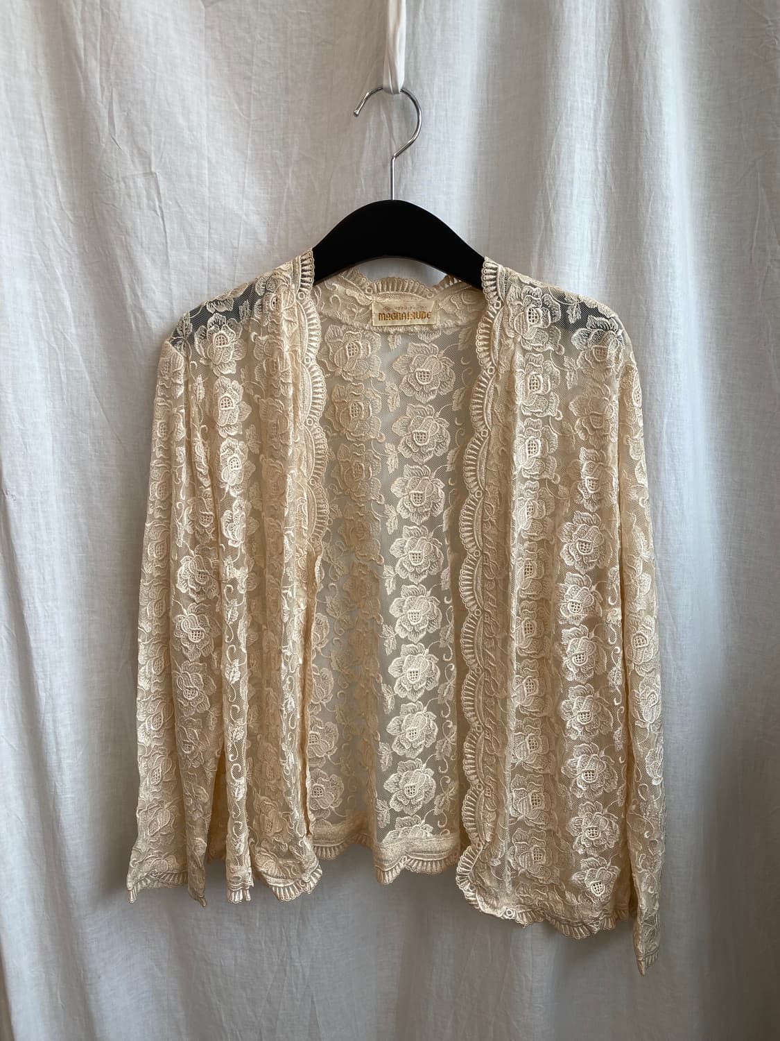 베이지 레이스 오픈 가디건(M-L) 상품이미지1