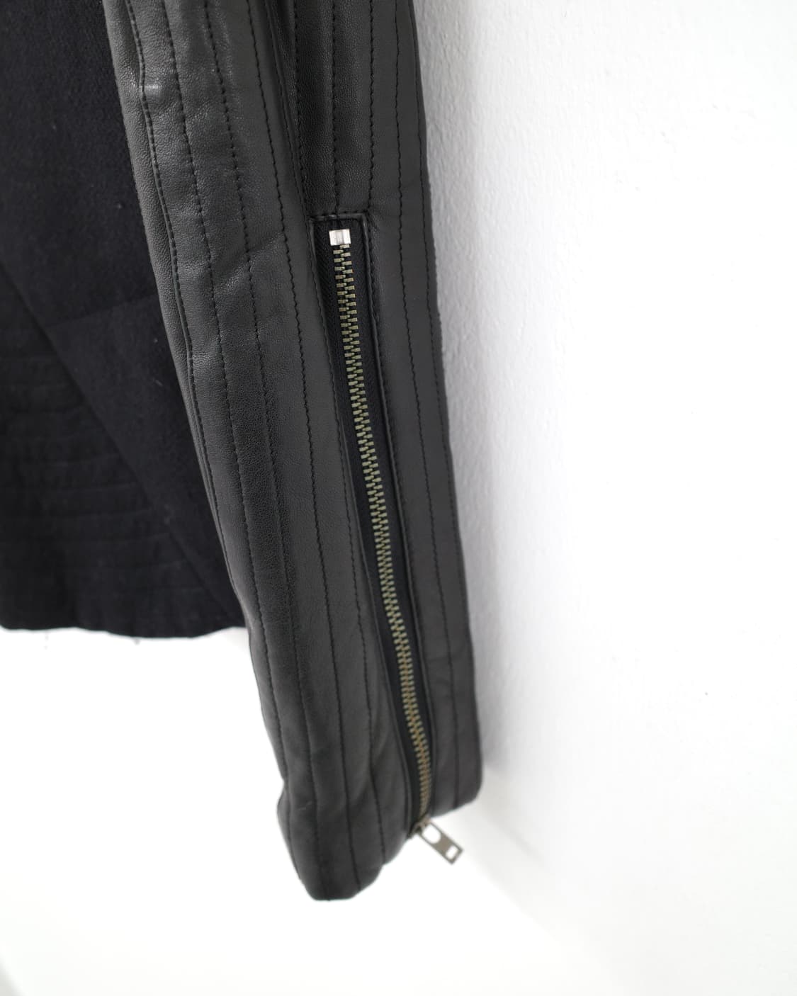 Helmut Lang Sleeve Leather Wool Jacket 상품이미지3