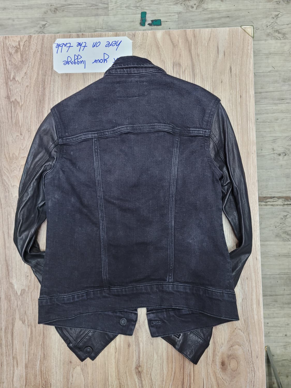 ALLSAINTS 올세인츠 블랙 데님 가죽 소매 자켓 상품이미지2
