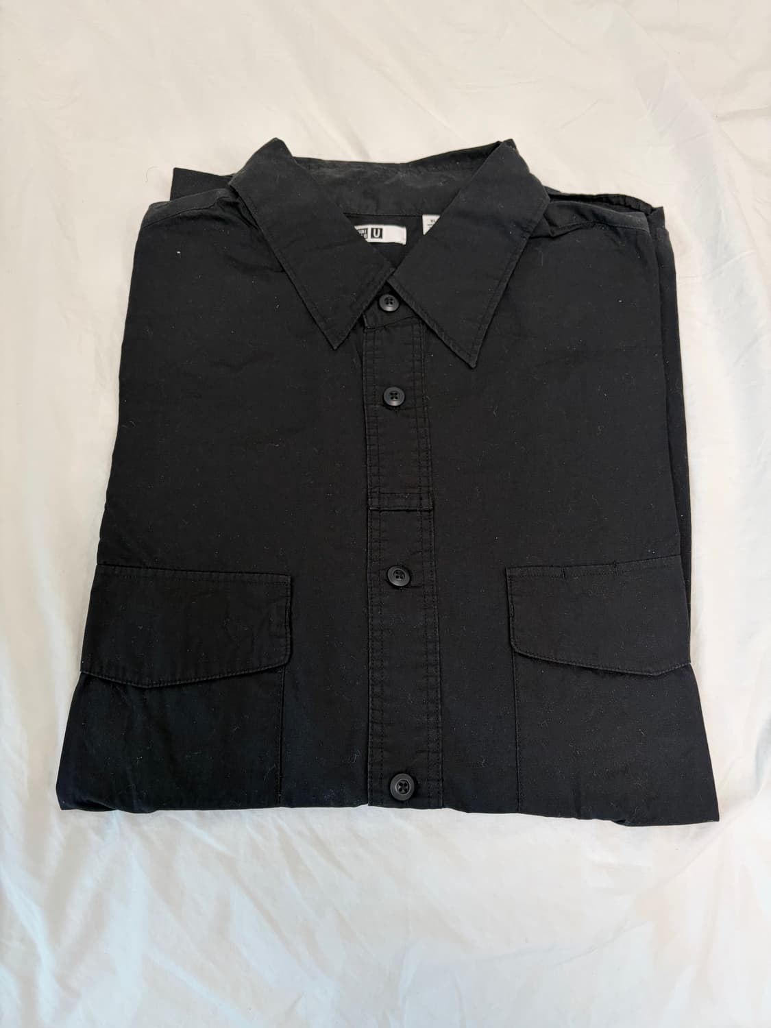 유니클로 U 반팔 셔츠 블랙 XL 상품이미지1