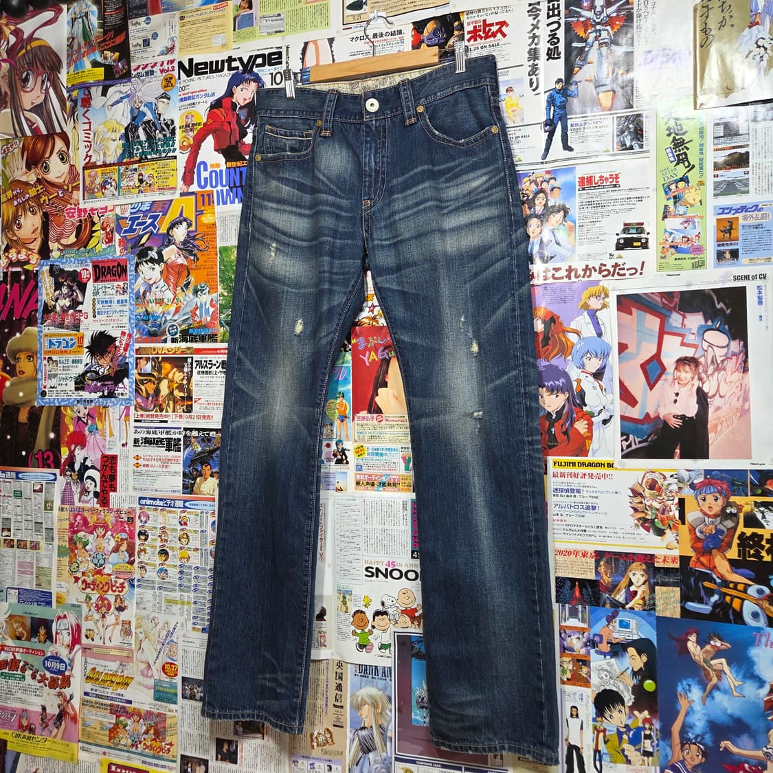 리바이스 523 워싱 데미지 데님 팬츠 상품이미지5