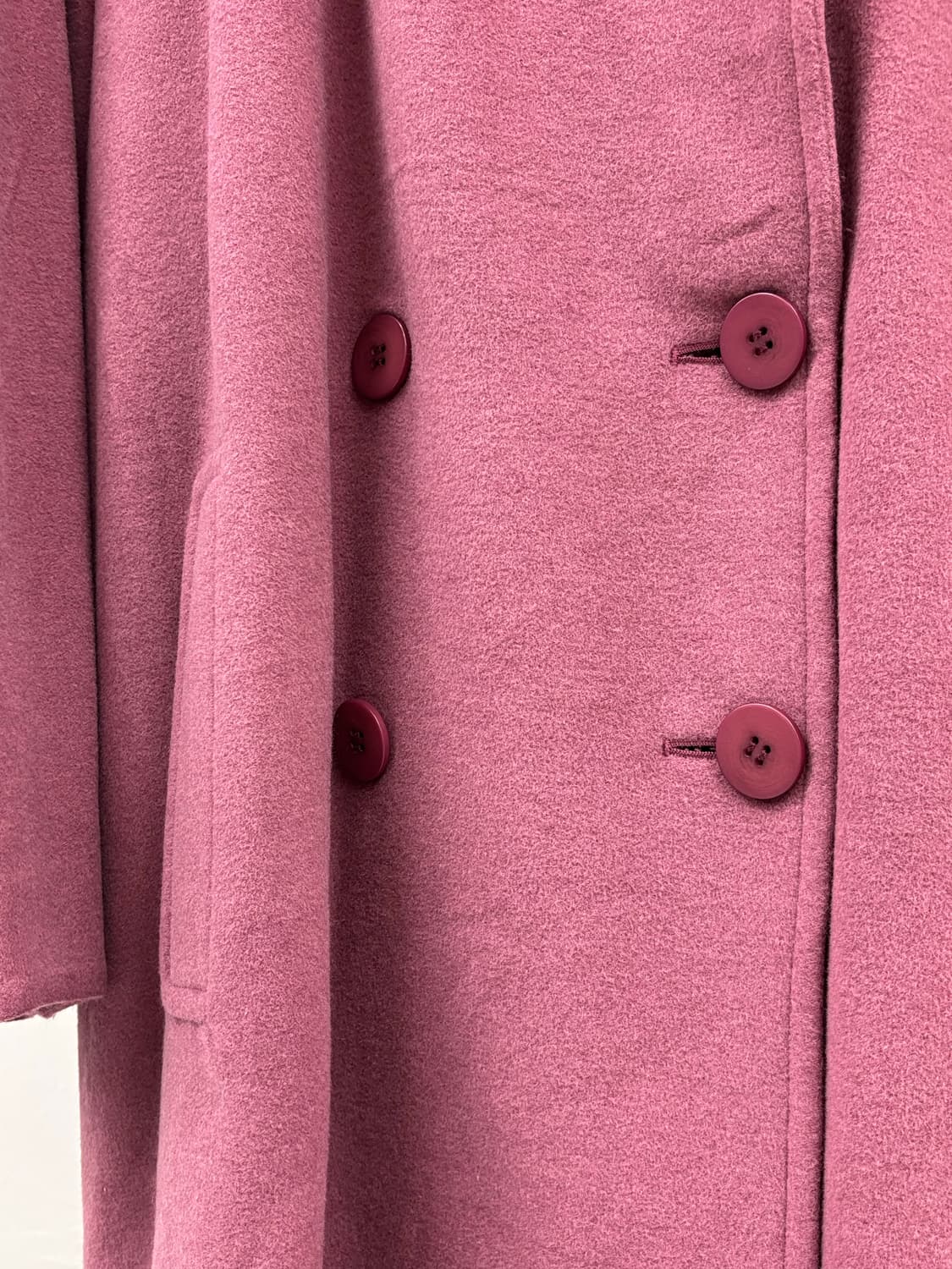 빈티지 울 95% 핑크 더블 코트 상품이미지3