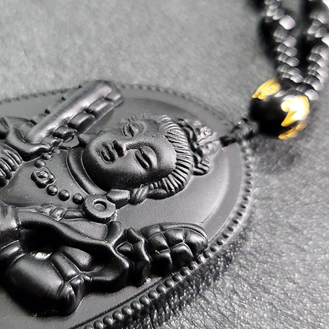 허공장보살 흑요석 펜던트 불상 부처님 불교 남자 목걸이 상품이미지4