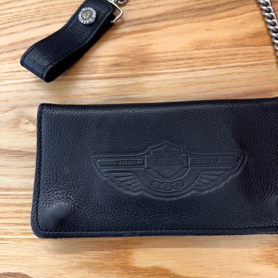 할리데이비슨 100주년 로고 체인 레더 장지갑  상품이미지2