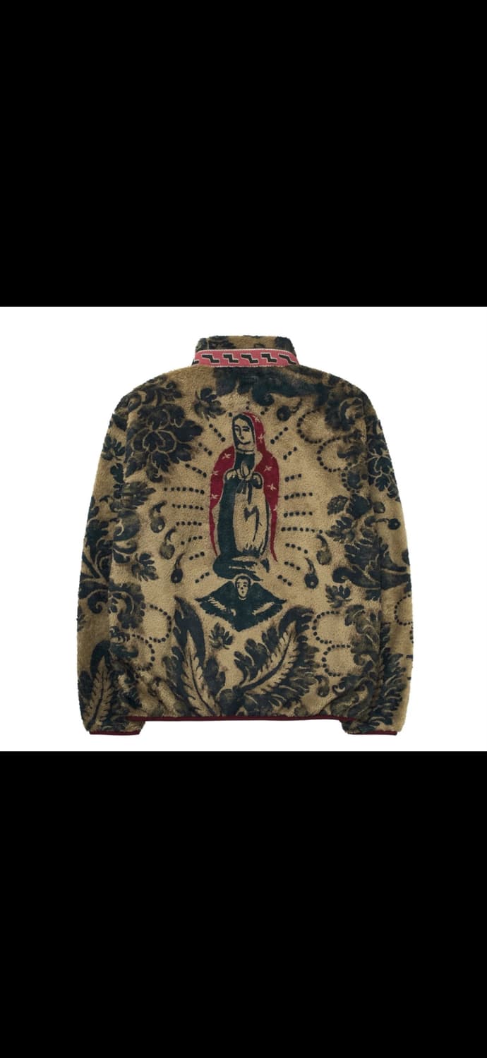 캐피탈 다마스크 패턴 마리아 플리스 집 블루종 베이지 상품이미지1