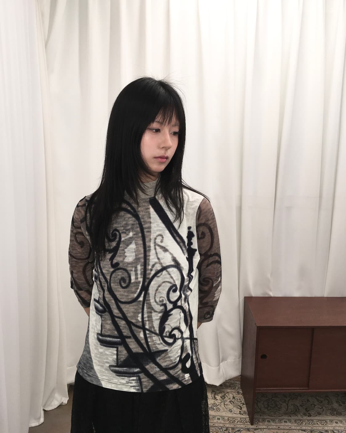 패턴 7부 슬리브 상품이미지2