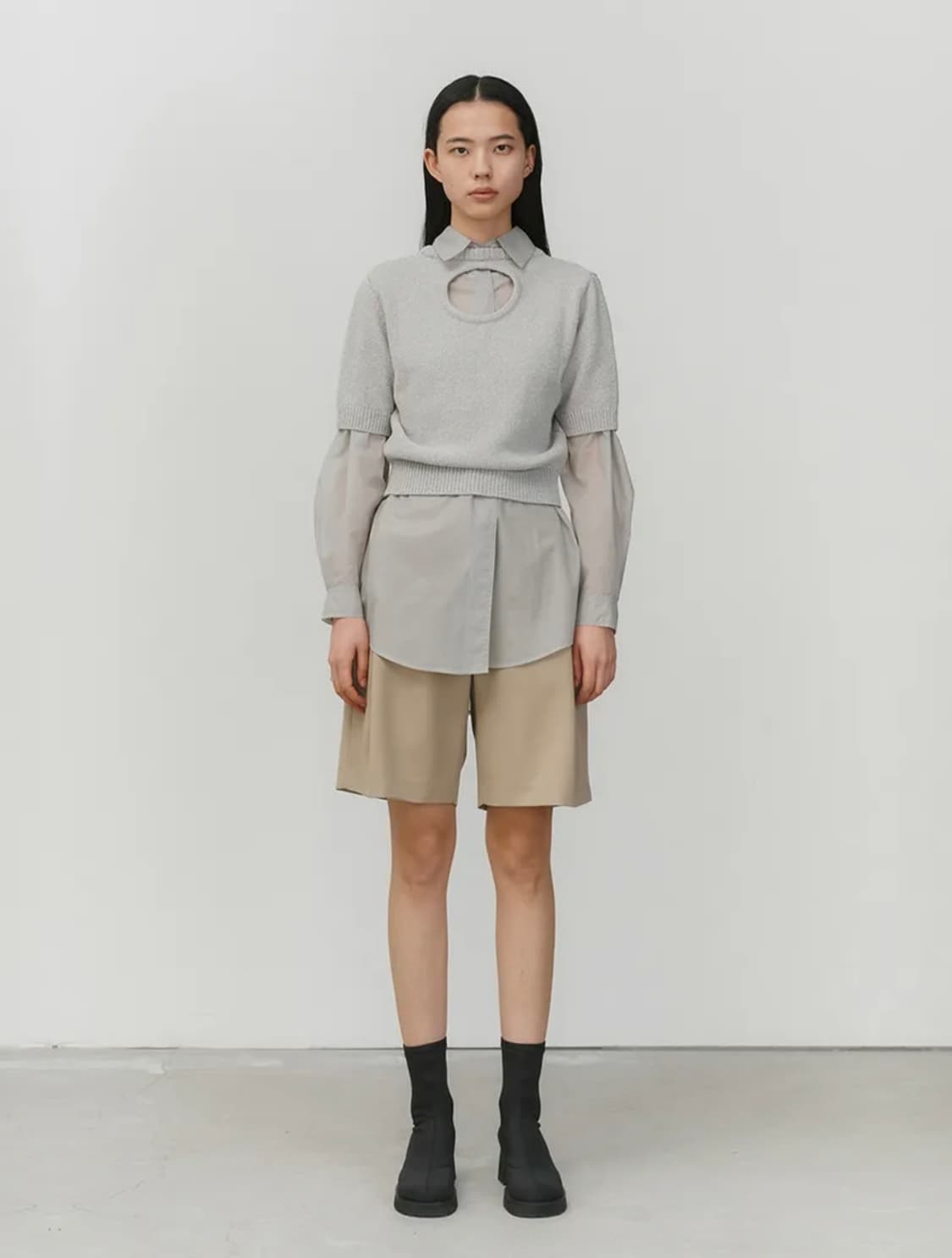 아모멘토 시어 버튼 셔츠 상품이미지1