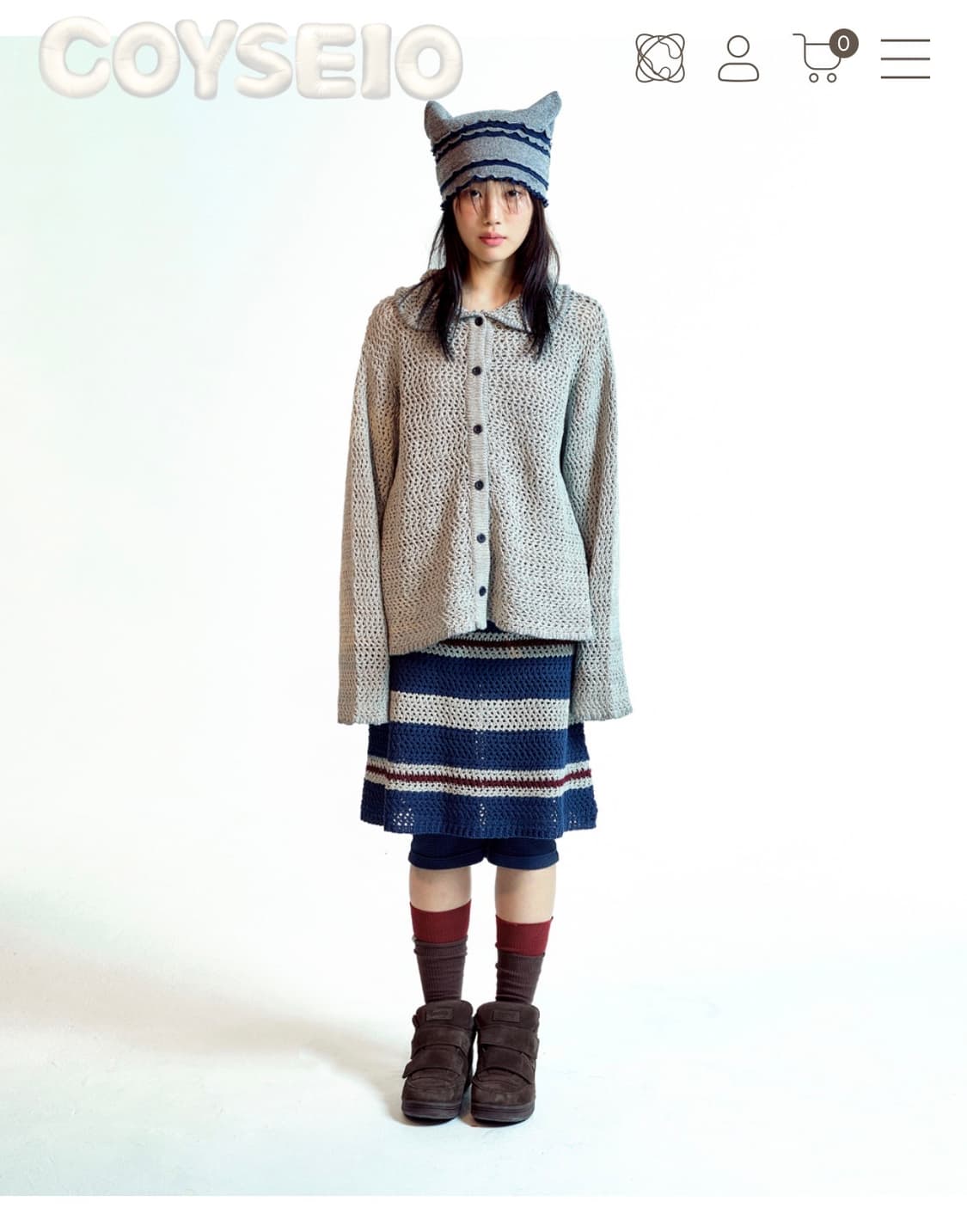 Coyseio NET KNIT CARDIGAN GREY size1 상품이미지3