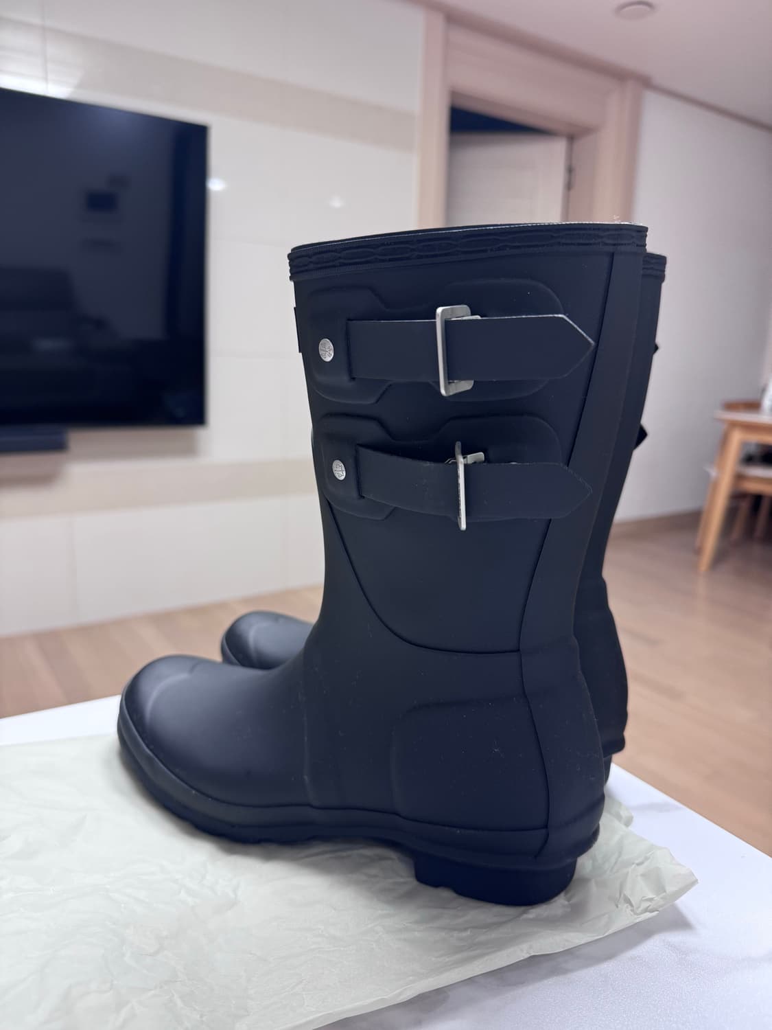 헌터  버클 숏 레인부츠 블랙 한정판 240mm 상품이미지3