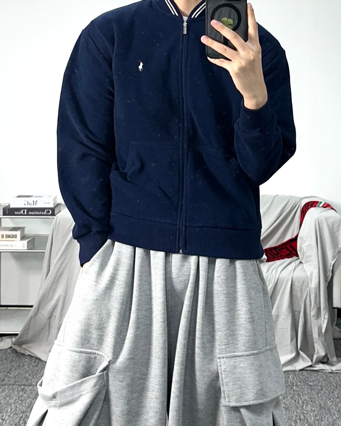 폴로 랄프로렌 골프 네이비 니트 집업 S 상품이미지3