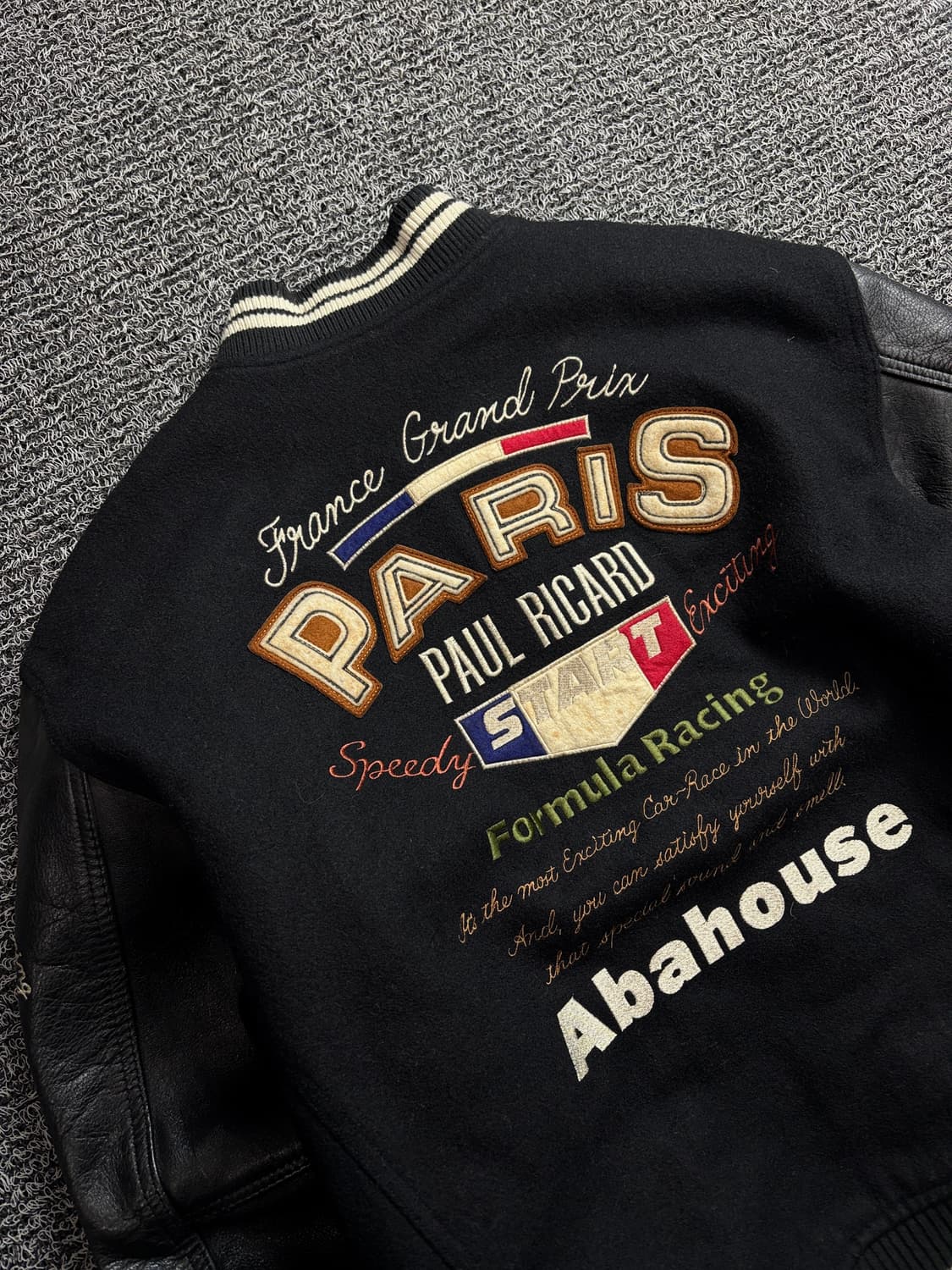 USA 오리지날 빈티지 빅로고 소가죽 울 바시티 자켓 1537 상품이미지5