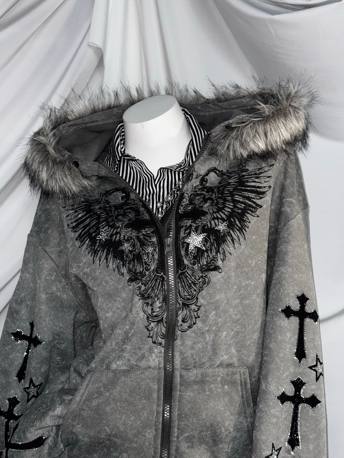 그런지 울프죠 힙합 갸루 비갸루 코디세트  상품이미지7