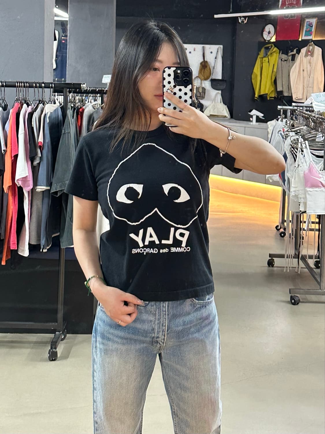 꼼데가르송 인버티드 하트프린팅 반팔 상품이미지2