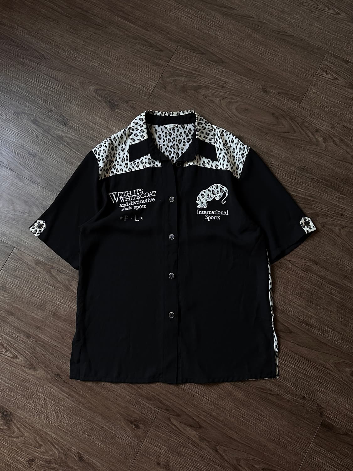 블랙 & 화이트 레오파드 하프 셔츠 상품이미지5