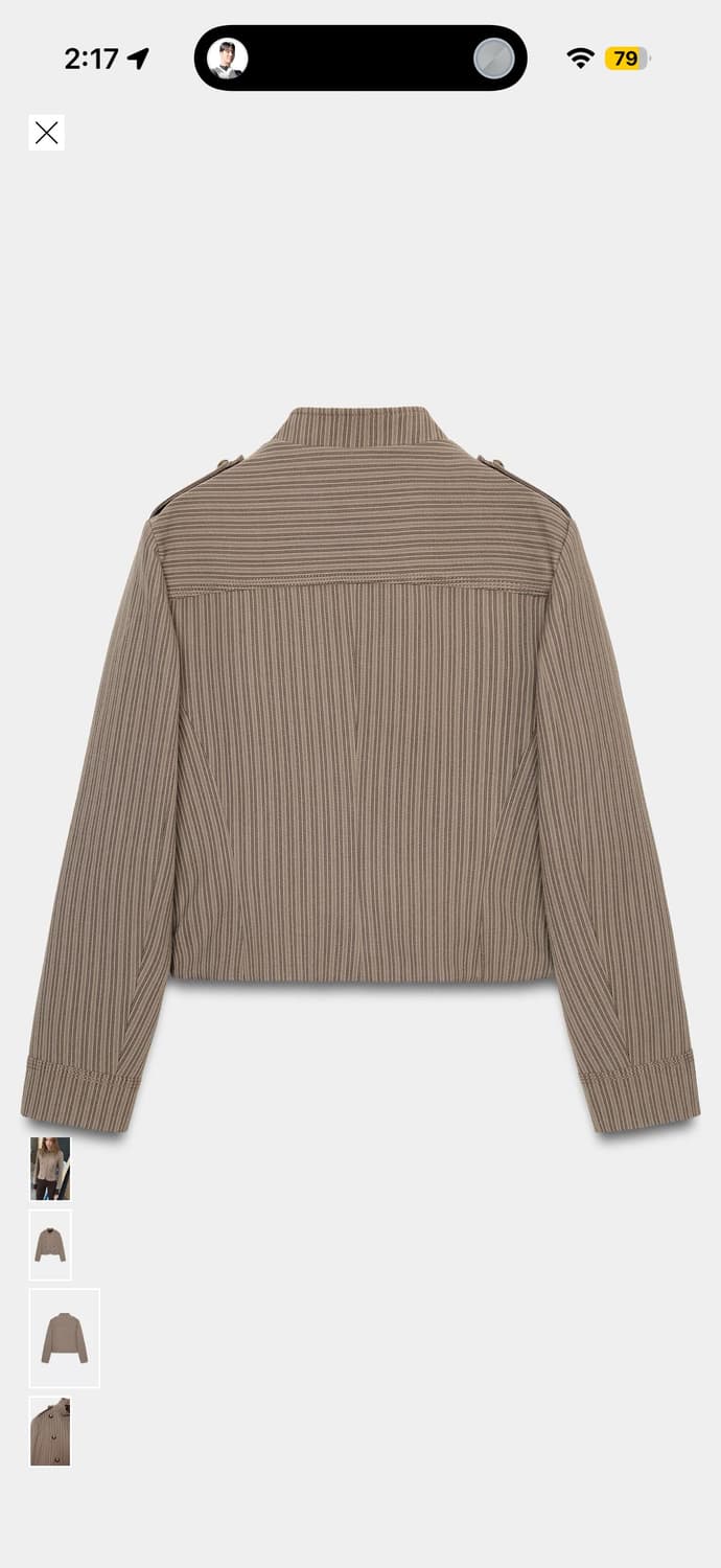 자라 스트라이프 타이트핏 블레이저 나폴레옹 자켓 zara 상품이미지3