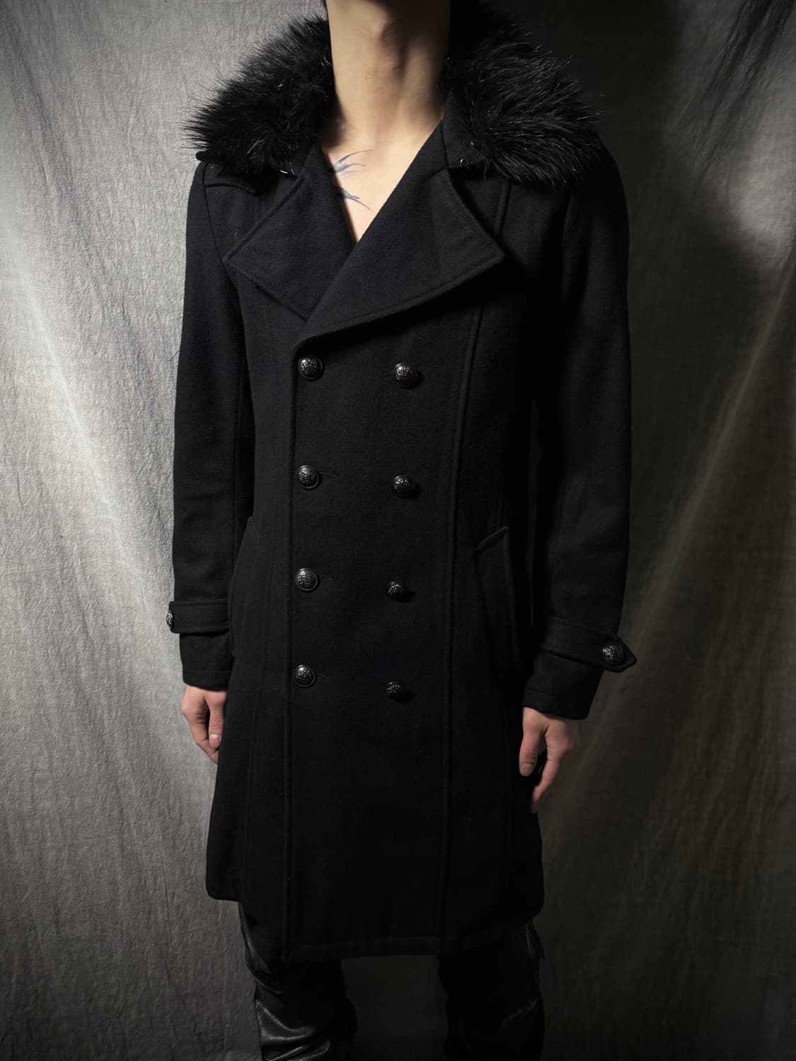 CIVARIZE Fur Trim Double Breasted Coat   상품이미지1