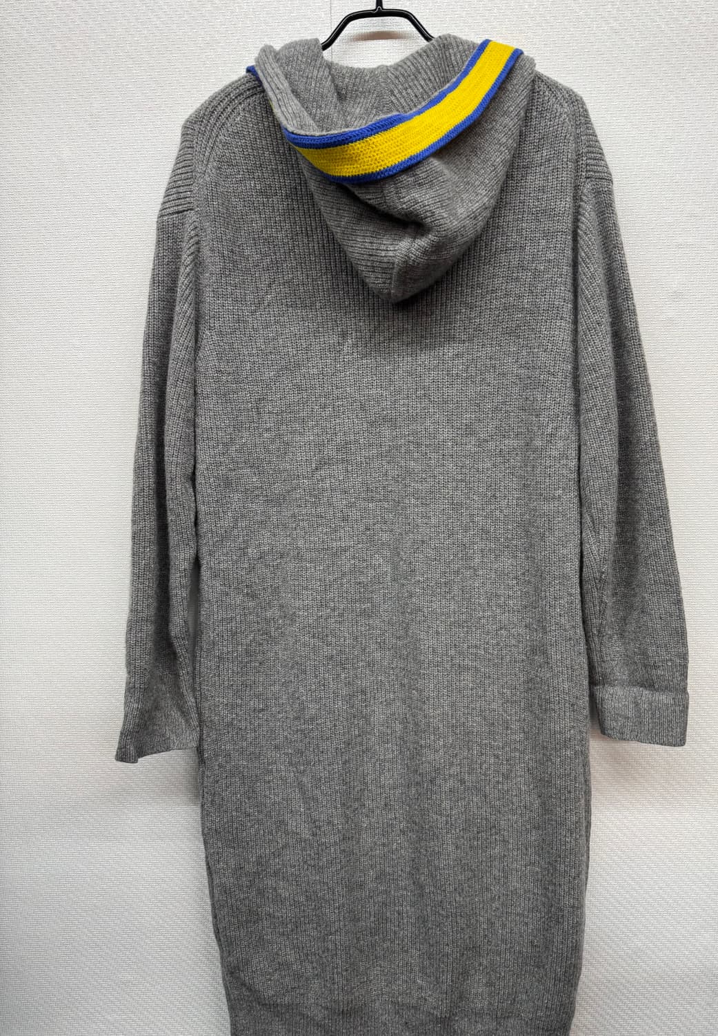 럭키슈에뜨 로고자수 배색 롱 후드가디건 M 상품이미지5