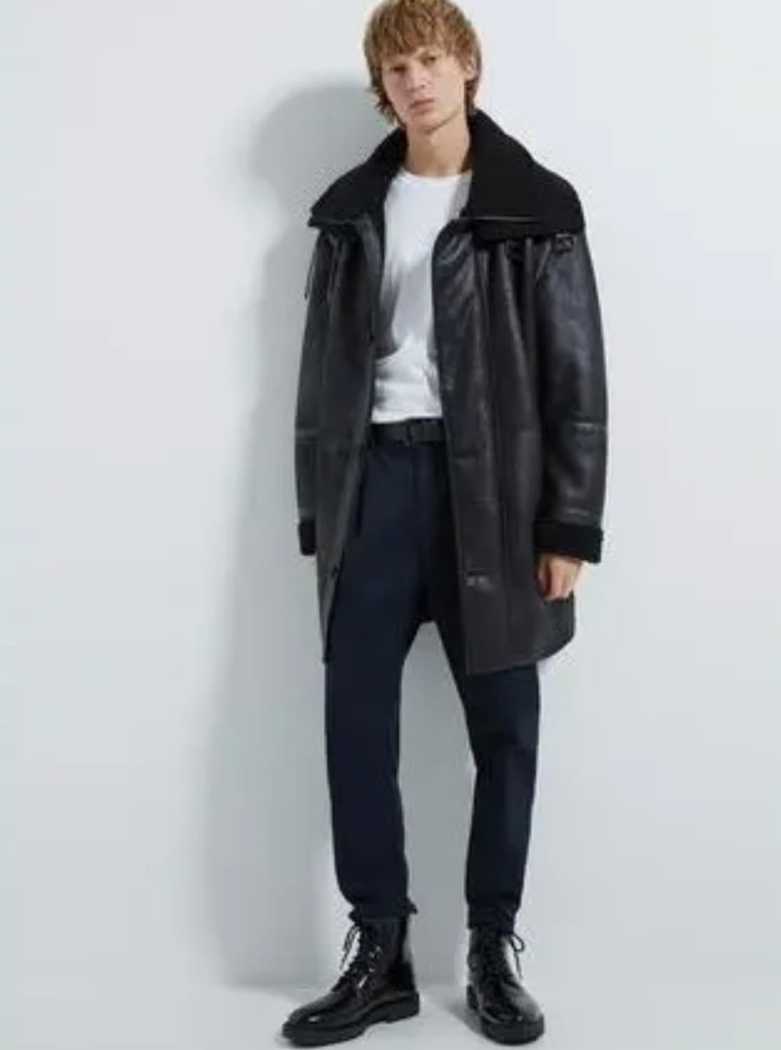 자라 블랙 롱무스탕 코트 L 상품이미지1