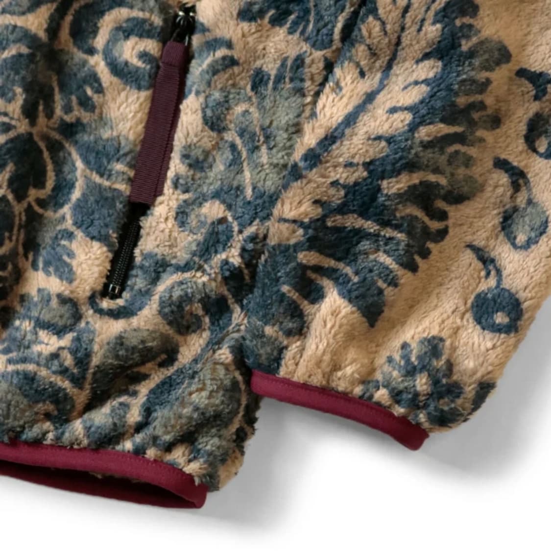 캐피탈 다마스크 패턴 플리스 집 블루존 베이지 상품이미지6