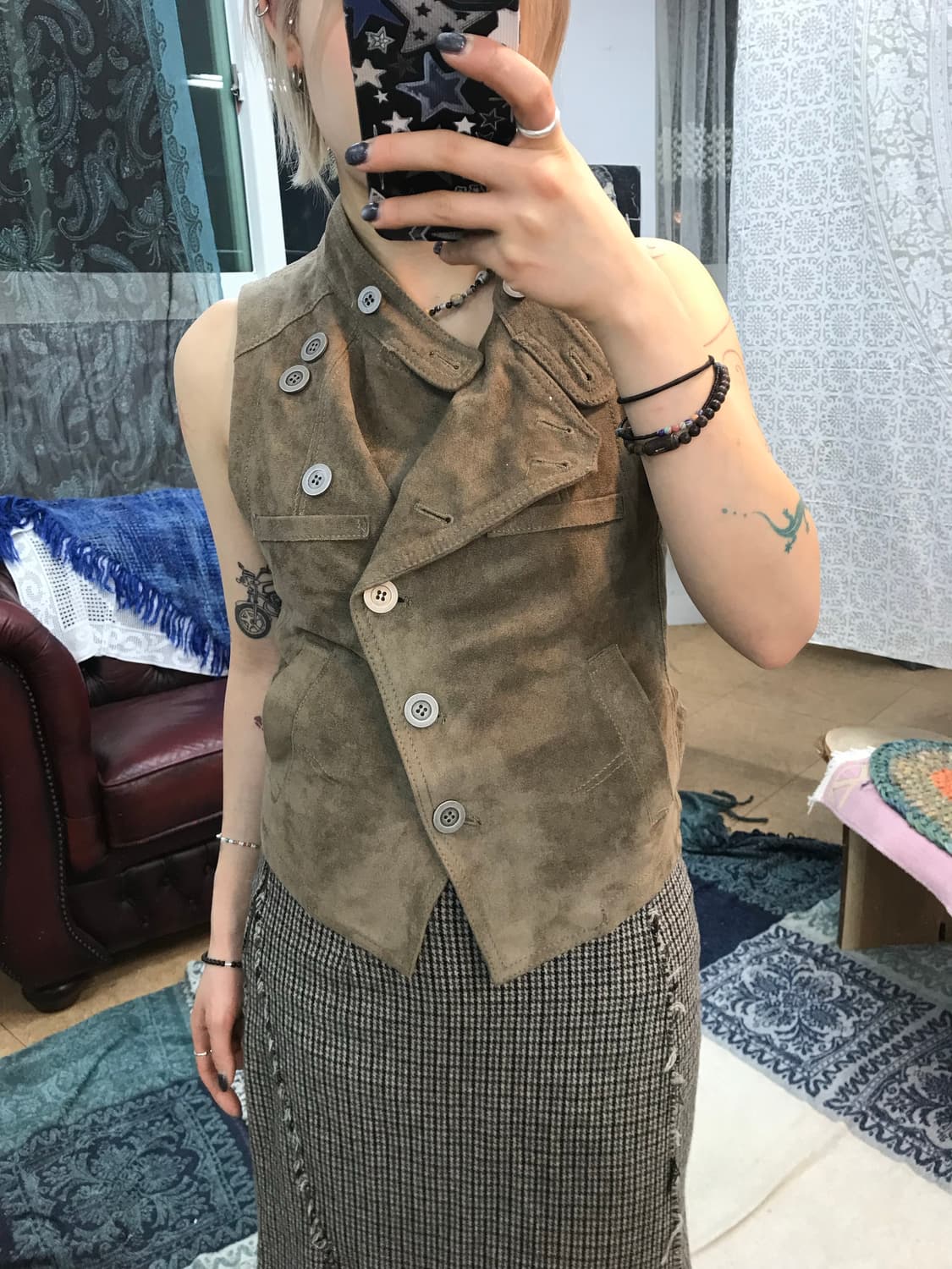 빈티지 여성 보헤미안 스웨이드 베스트 자켓  상품이미지1