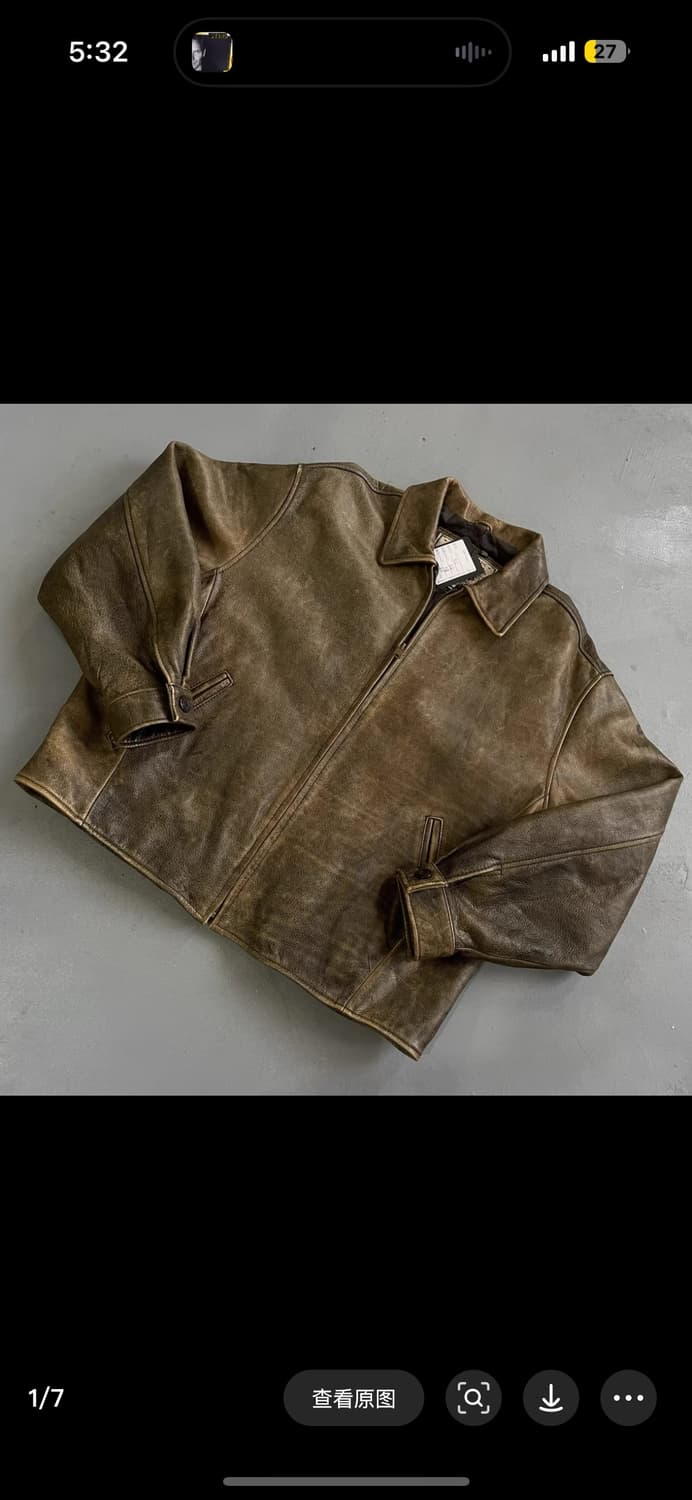 일본 빈티지 크롭 리얼 카우하이드 헤비 라이더 자켓 상품이미지1