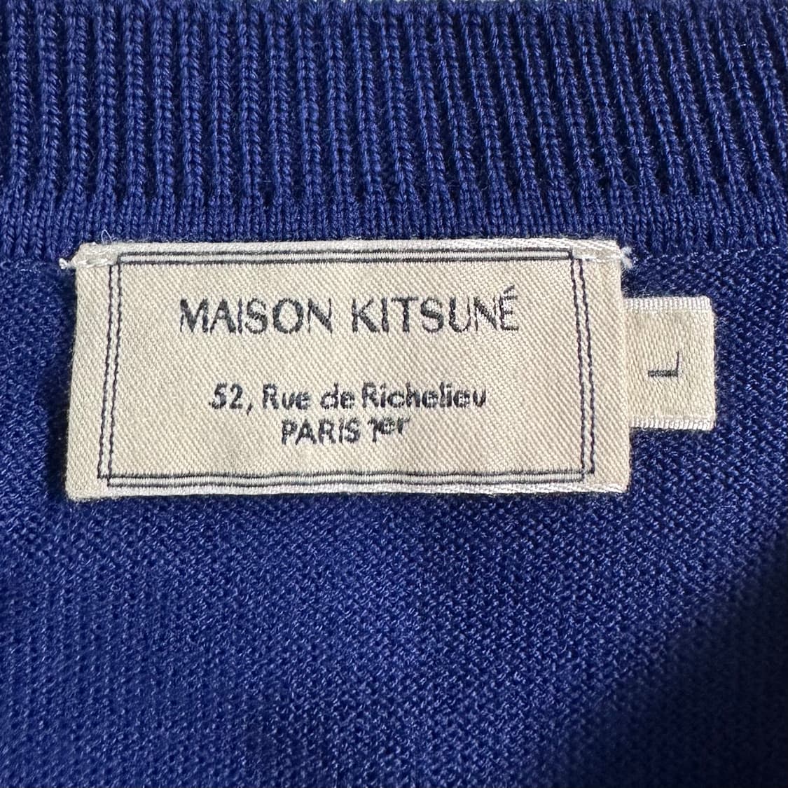 메종키츠네 블루 폭스헤드 니트  상품이미지5