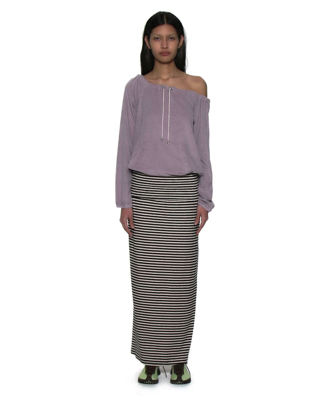 파르티멘토 우먼 테리 드로우스트링 오프숄더 탑 더스티플럼 판매합니다 상품이미지2