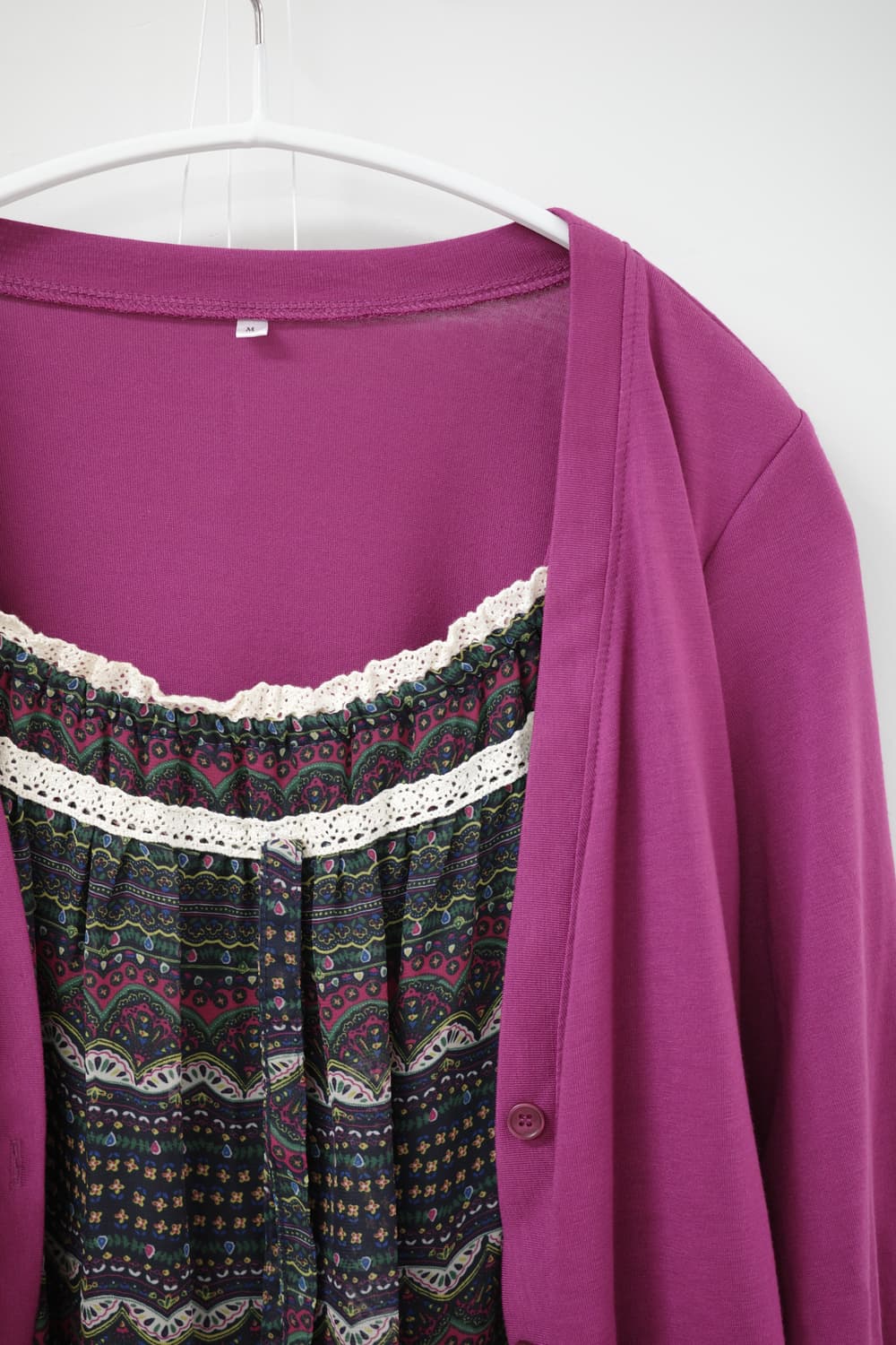 Larered purple pink sleeve tee 상품이미지7