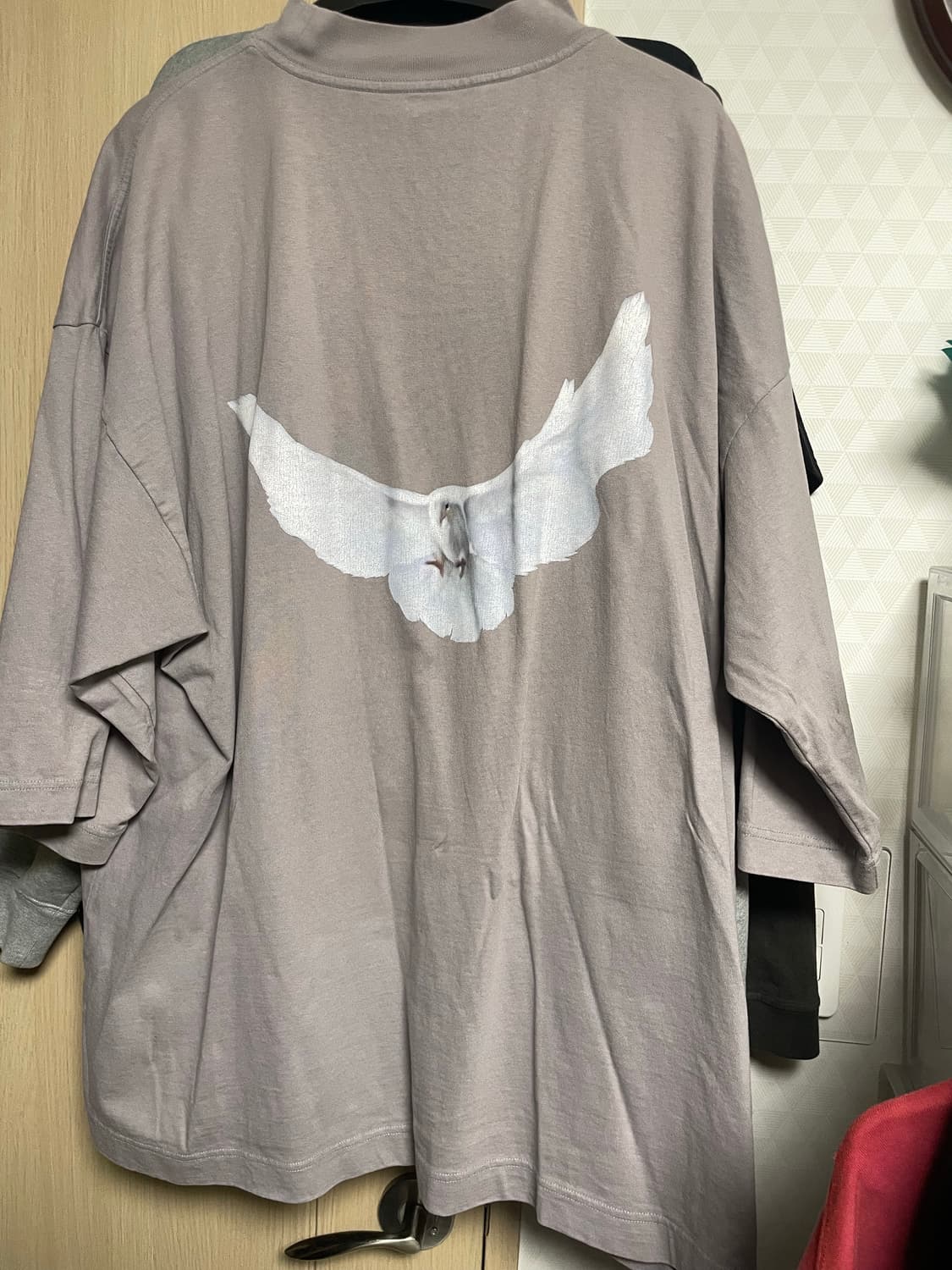 이지 갭 엔지니어드 바이 발렌시아가 도브 3/4 슬리브 티셔츠 그레이 상품이미지3