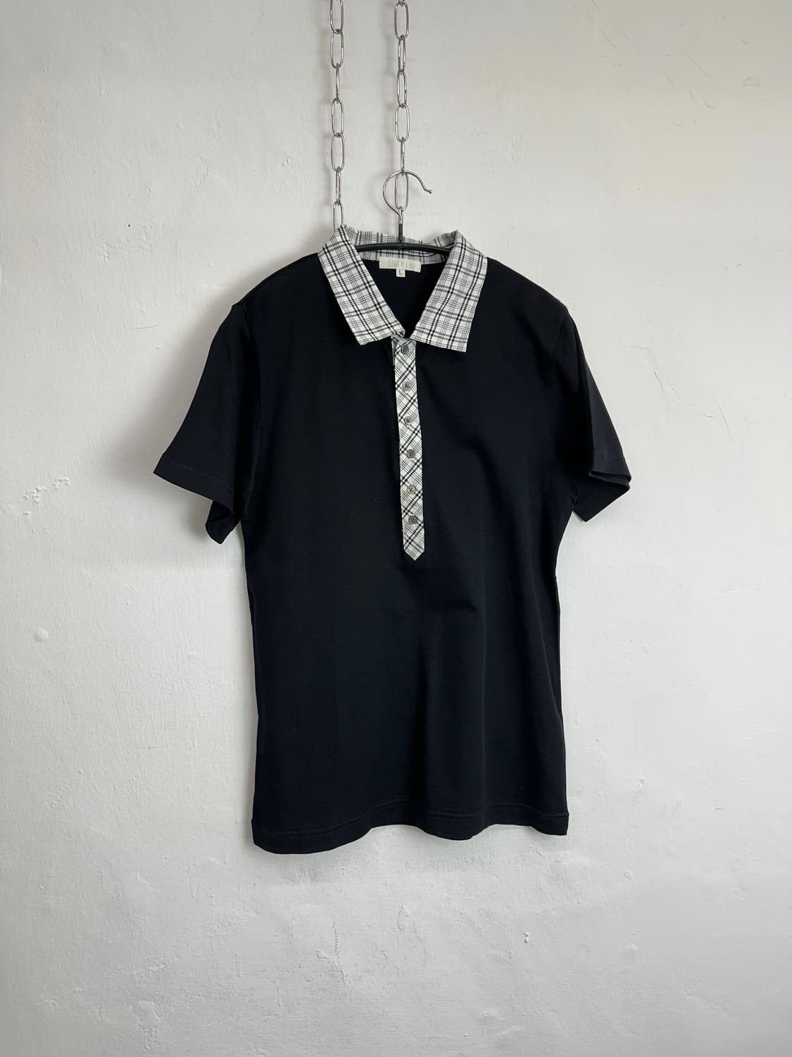 Check Collar Half Polo T-shirt 상품이미지2