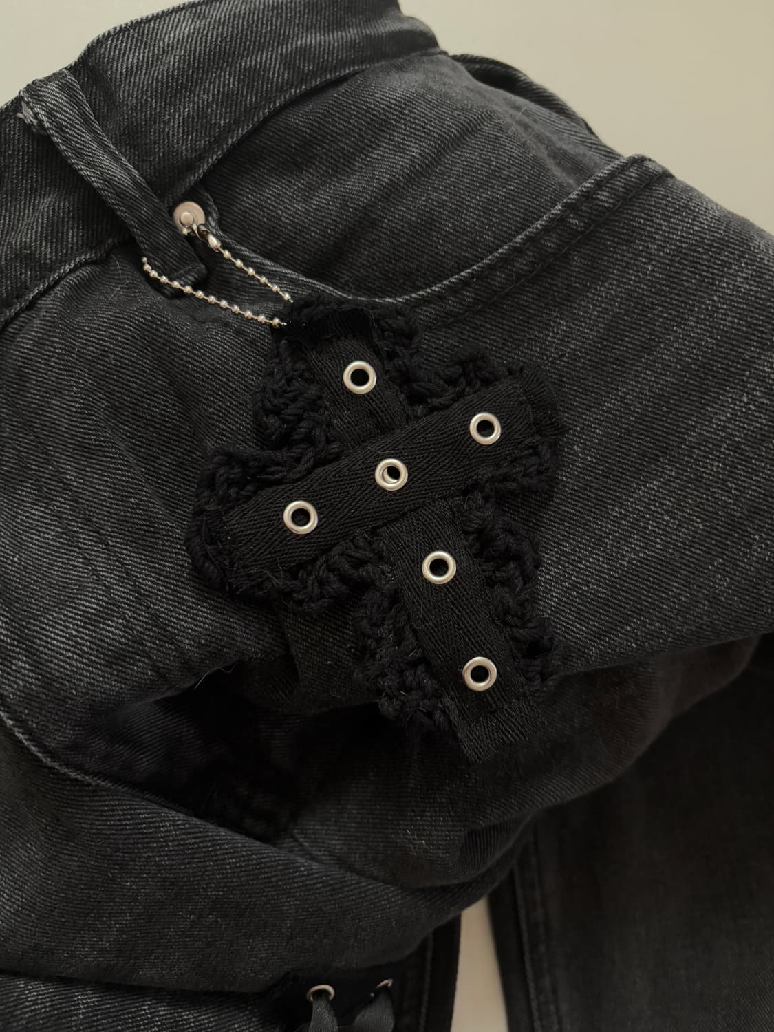 • hurtmade dark gray eyelet denim pants 상품이미지7