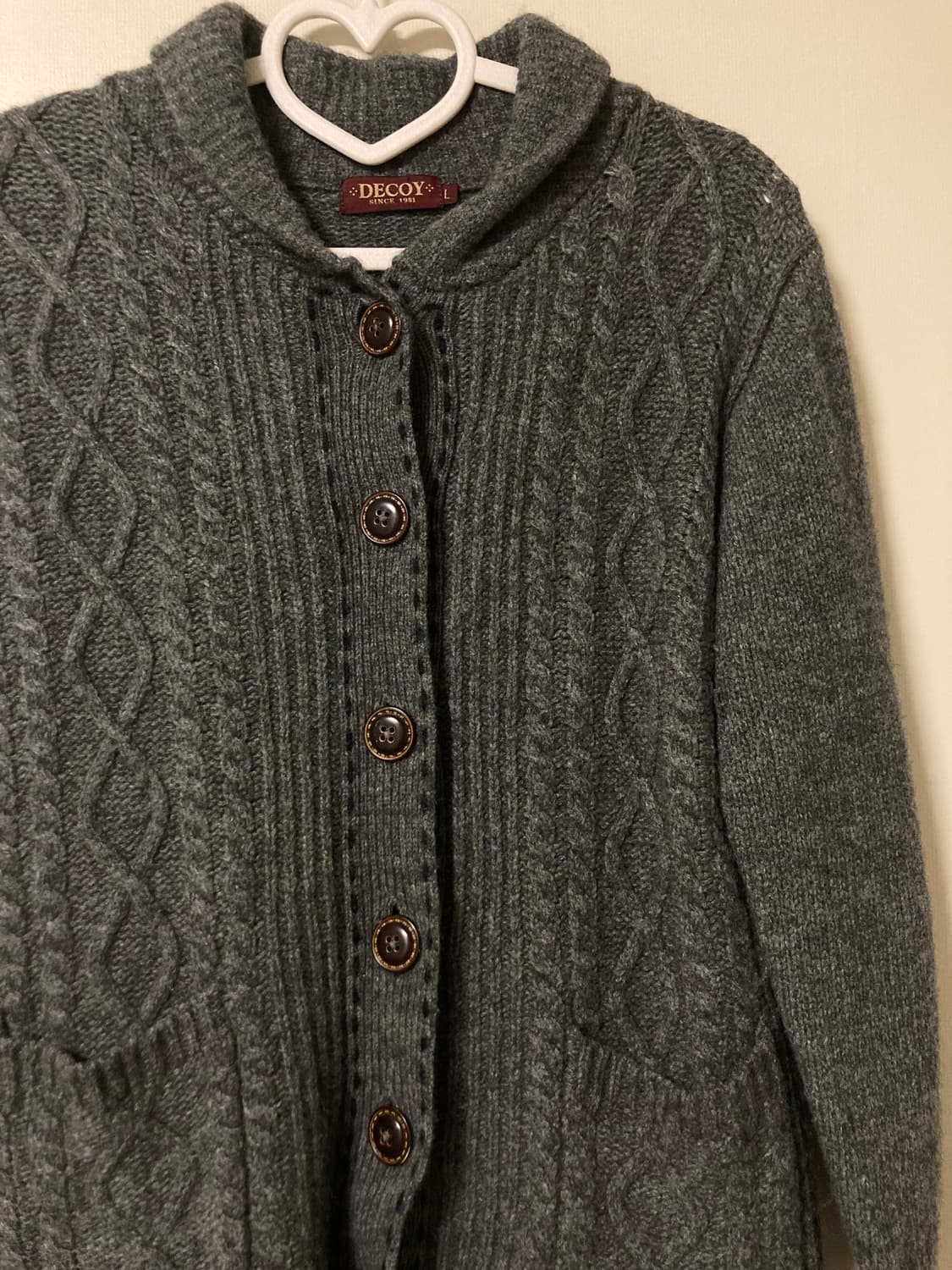 스티치 그레이 가디건 상품이미지2