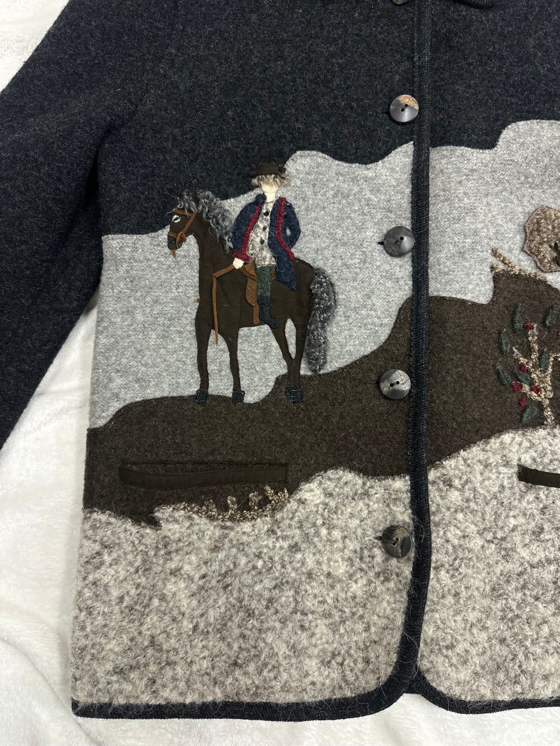 (EU38)기스바인 홀스 아플리케 울 티롤리안 자켓 상품이미지4