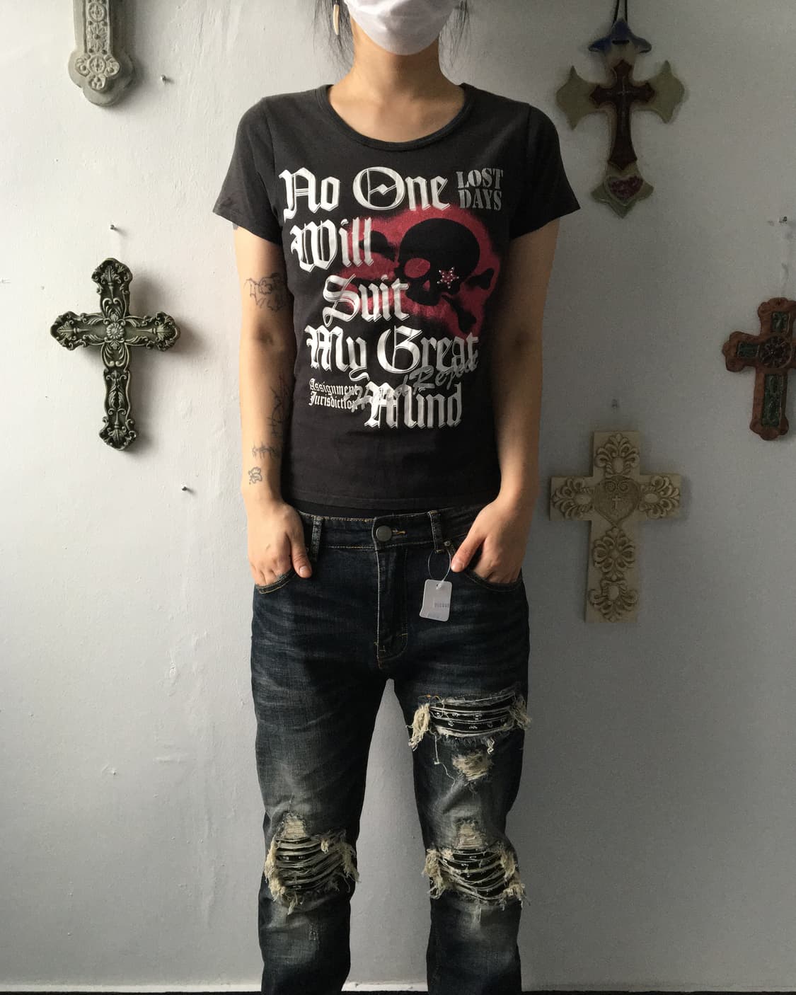 Skull printing t shirt 상품이미지1